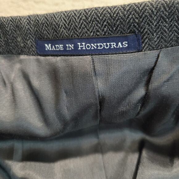 Lands End Men's 100% Lambswool Herringbone Blazer Sports Coat Sz 48L - Picture 12 of 13